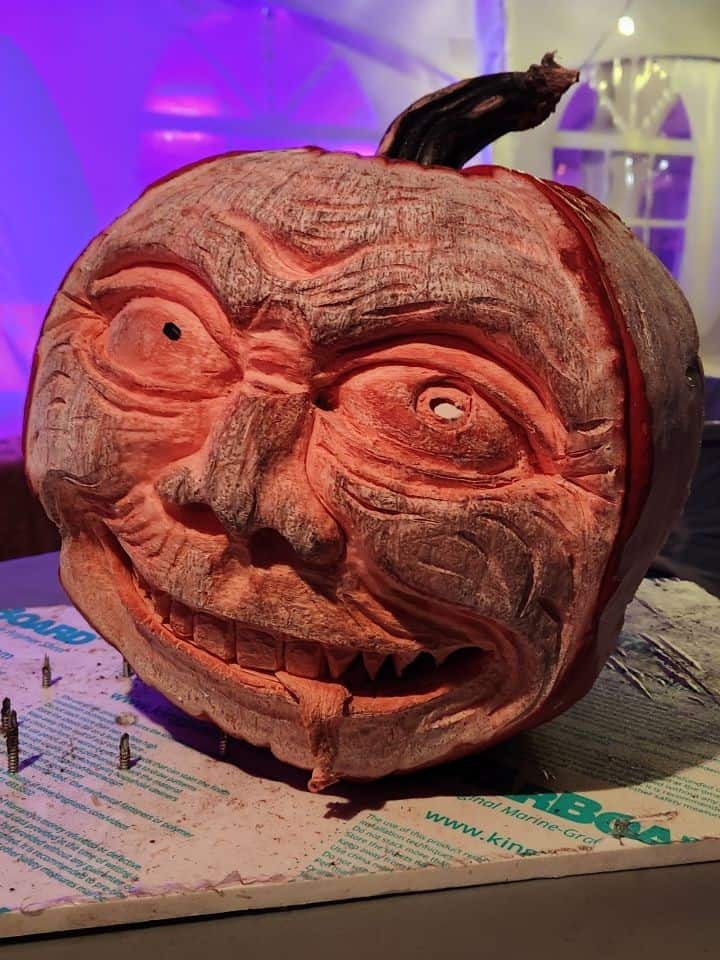 Hand carved pumpkin demonstrations in Calgary Alberta Canada