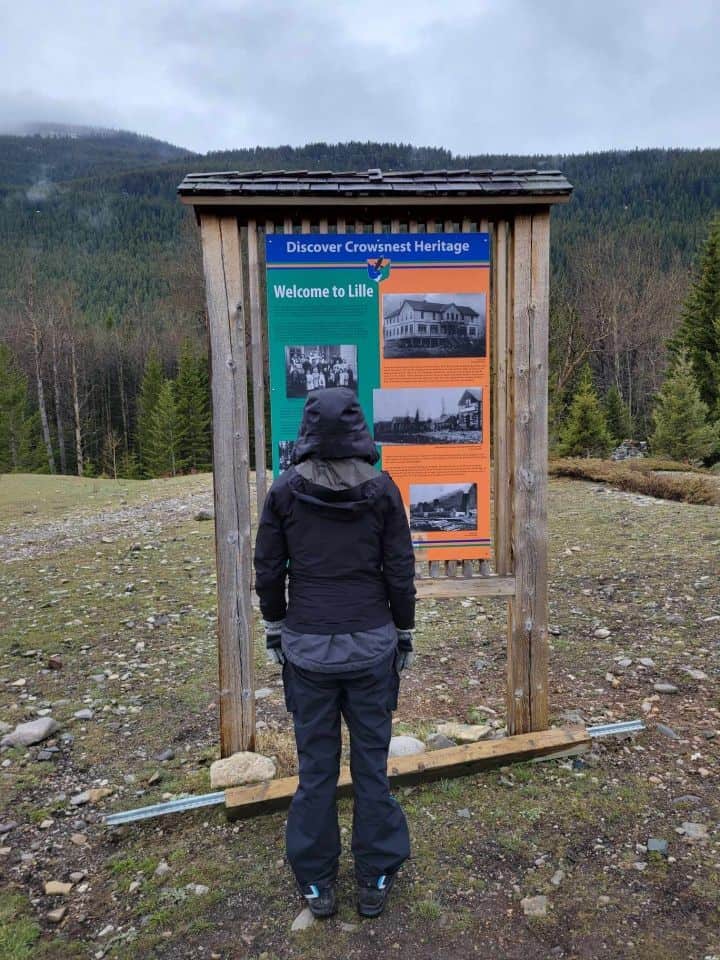 Visiting the Ghost Town of Lille is part of the Crowsnest Heritage Tour. There are many locations that showcase these awesome interpretive signs and tell the story of this area in Canada.