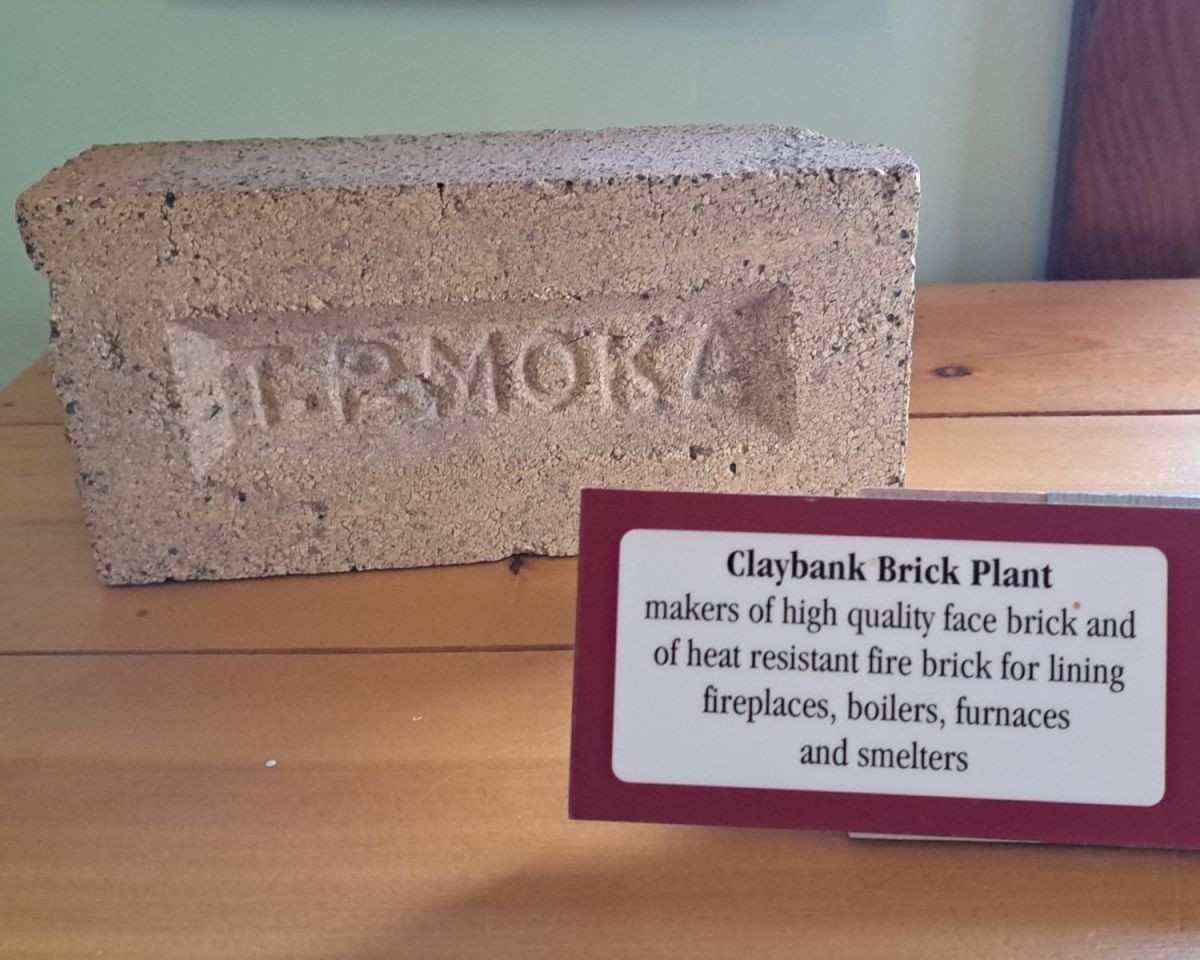 A sample brick made at the Claybank Brick Plant. They specialized in face brick and heat resistant fire brick.