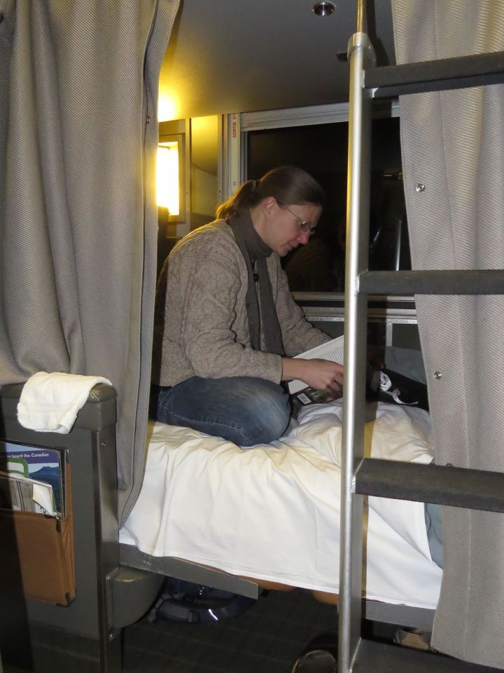 Passengers in Sleeper Class on board the Canadian can choose a cabin, a lower berth, or an upper berth while crossing Canada. by train