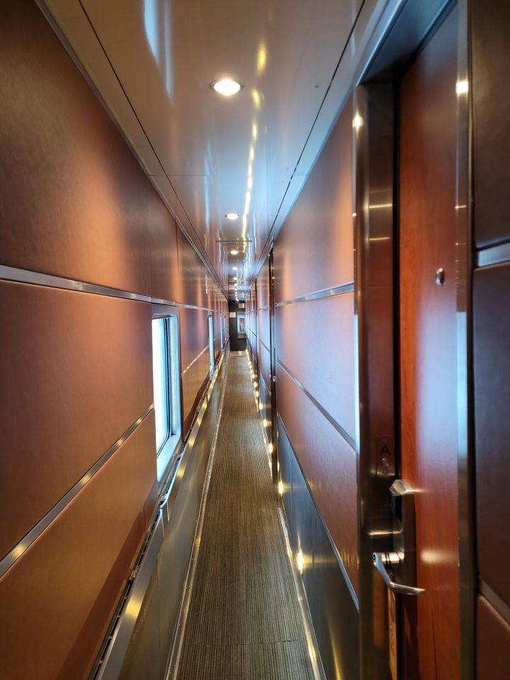 Prestige Class aboard Via Rail's The Canadian adds an extra level of luxury and comfort with rich leather, warm wood, and burnished brass interiors.