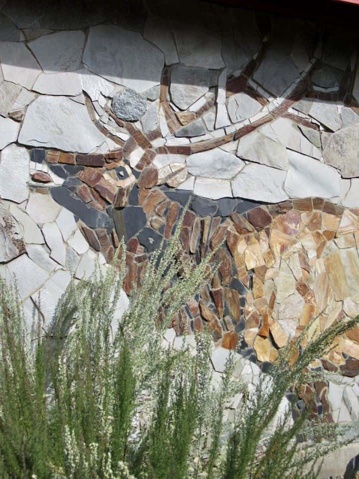 Elk Rock Mural on the Salmo Community Services building in BC Canada