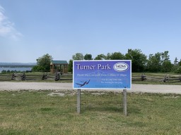 Turner Park Sign in Little Current Ontario Canada 