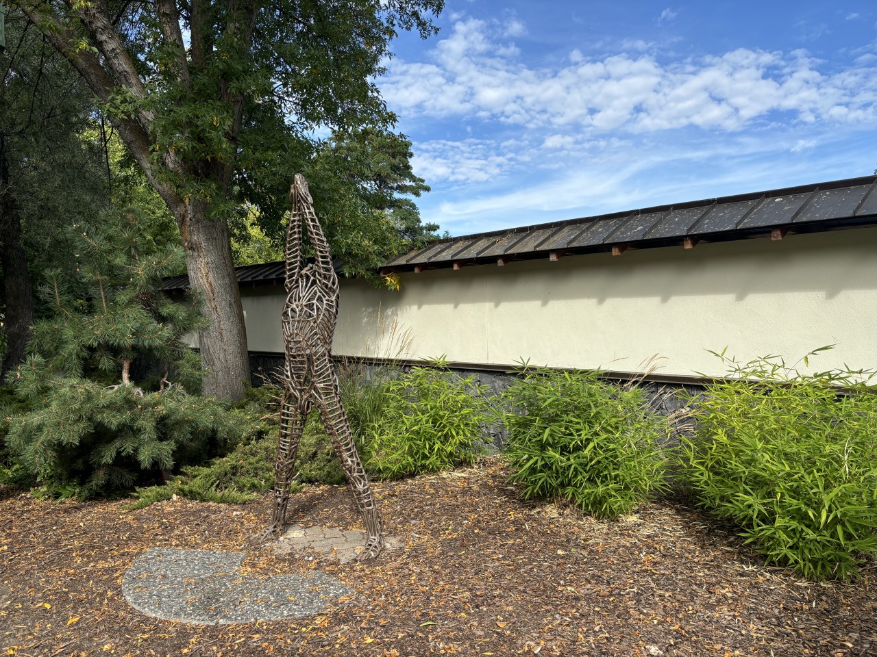 Wall enclosing the Ikeda Japanese Garden 2024-10-05 - This long wall encloses the garden on one side. The other side is open to views of Okanagan Lake. 