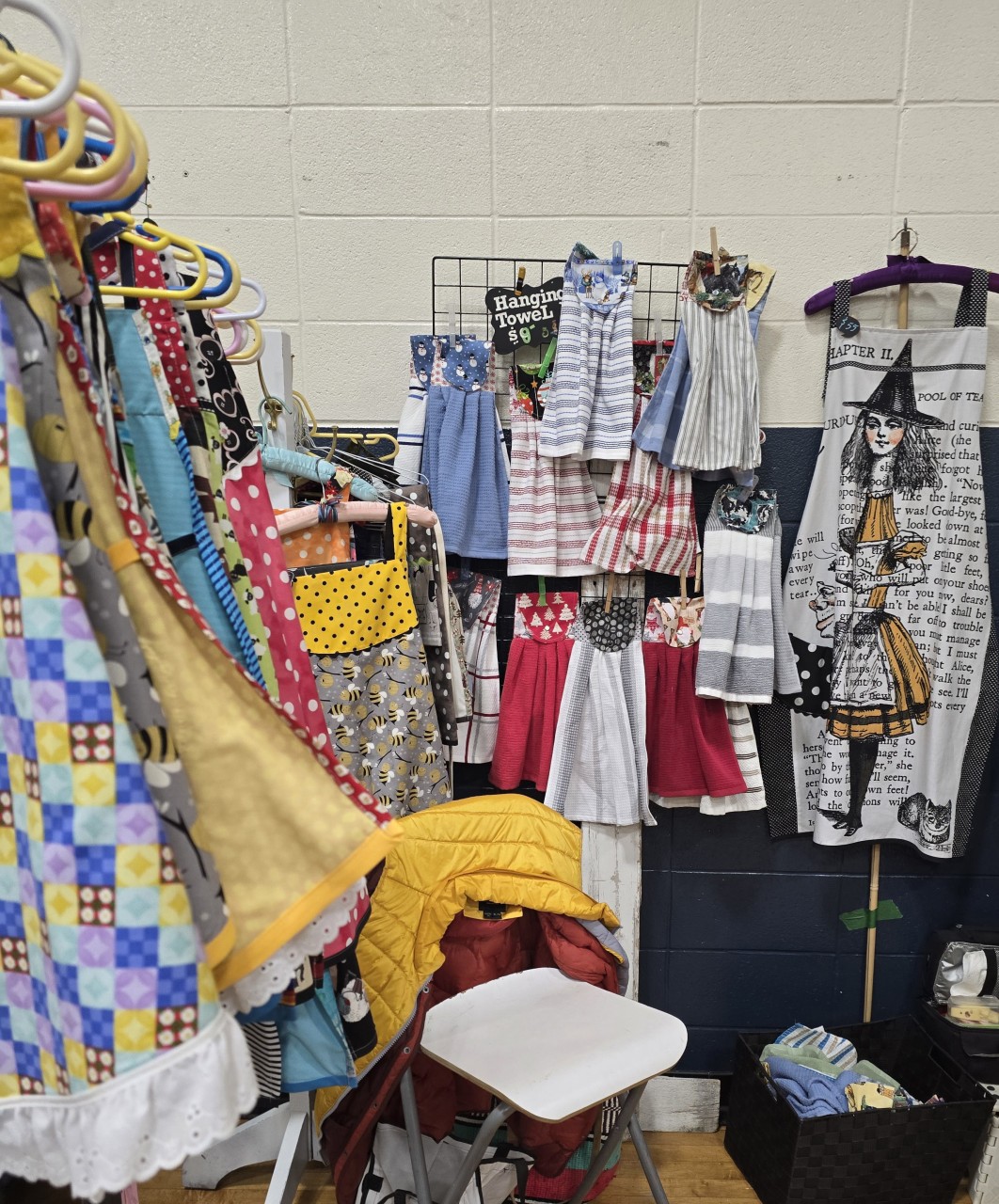 Adorable Handmade Aprons  - We have bought some of these aprons from the Crossfield Christmas Market! They are well made and have such fun patterns. Little seeker picked one out last year.