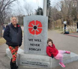 Adventure Seekers visiting the Monument  at the Field of Crosses in Calgary Alberta Canada 