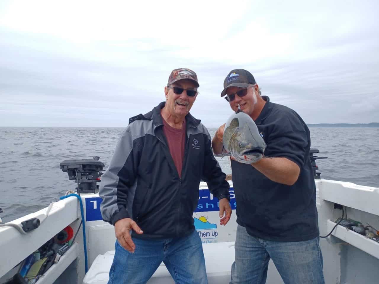 Salmon Fishng Port Hardy - Biggest salmon caught in his life while fishing off the coast of Vancouver Island, BC, Canada! Another happy fisherman out fishing with Hook'n Them up Fishing Charters near Port Hardy, British Columbia." 