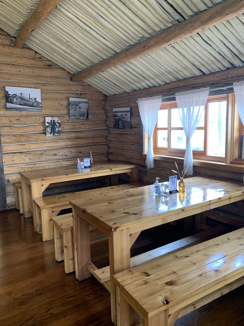 Indoor Eating Area at the Wildcat Café in Yellowknife  - The rich history of the Wildcat Café in Yellowknife is depicted through the decor and photographs around the building. 