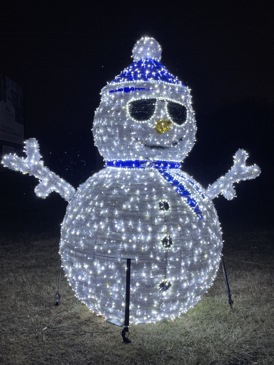 Village After Dark Holiday Stroll - This round and jolly snowman was featured in the Village. After Dark Hpliday Stroll in Hamilton, Ontario, Canada.