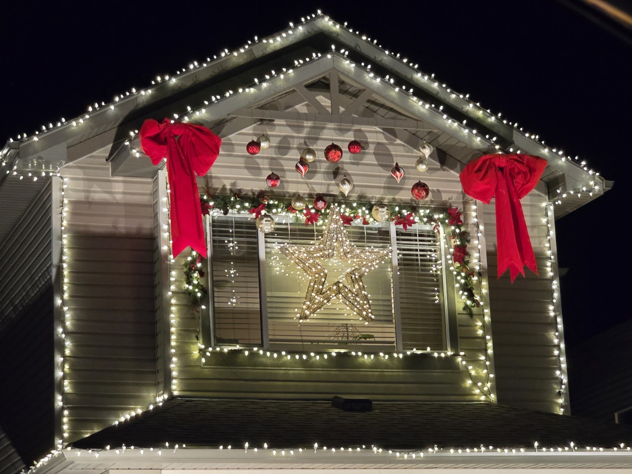 Classy Christmas Decorating  - A beautiful classy display of Christmas lights found along Candy Cane Lane in Calgary Alberta Canada 