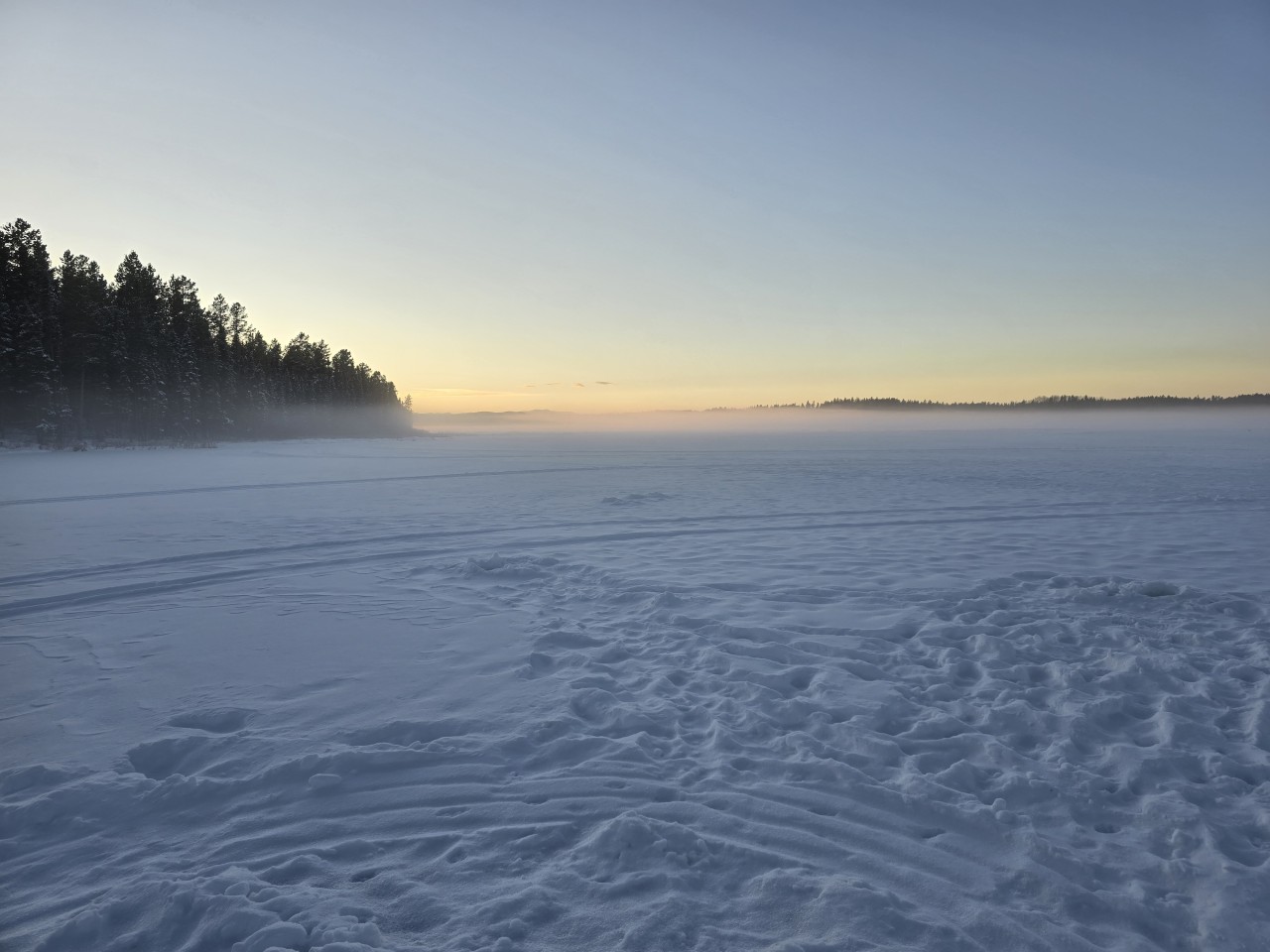 Pretty Scenery at Burnstick Lake in Alberta  - You can see the fog creeping towards us as the temperature drops in the evening. It made for an extra peaceful adventure. 