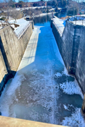 View of the frozen lock