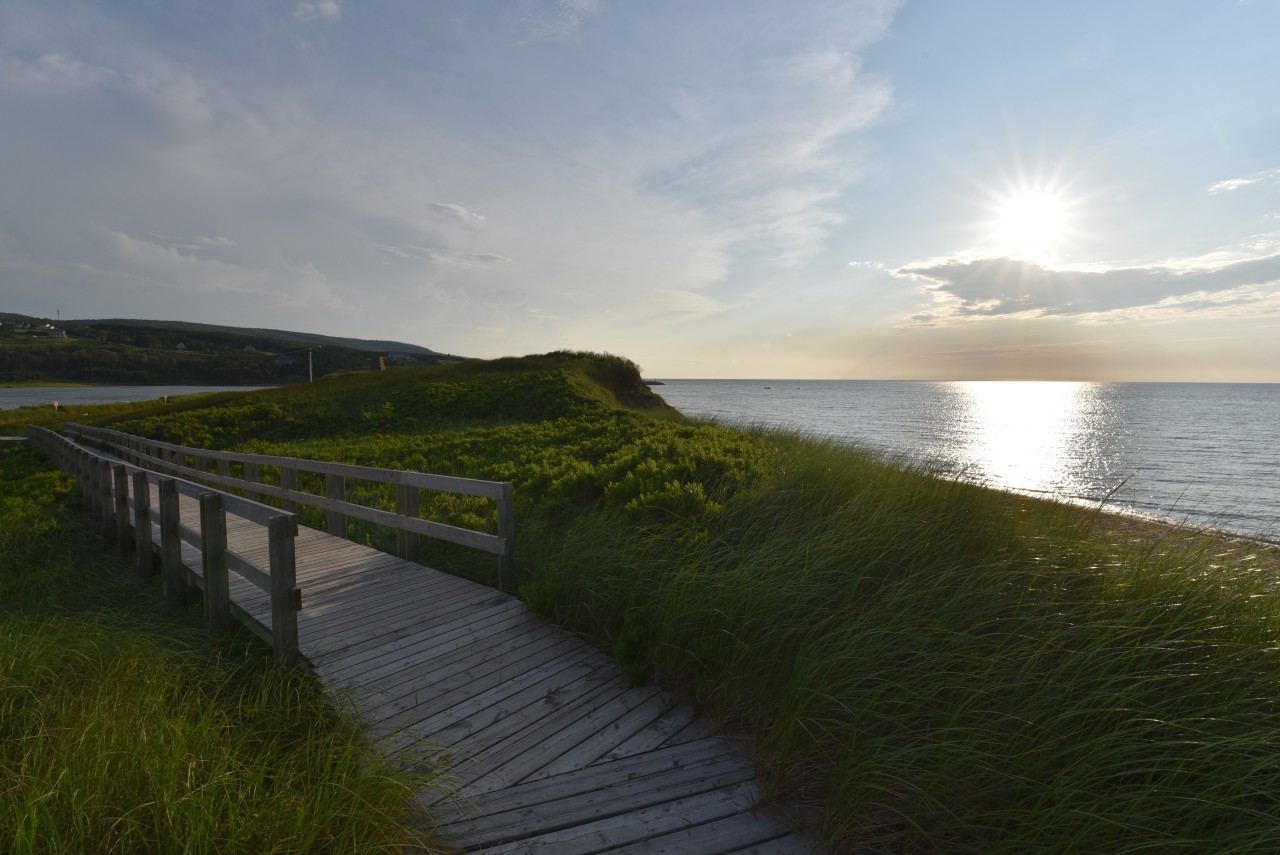 Long Beach Boardwalks on the Celtic Shores Coastal Trail, NS - Miles of wooden boardwalks make hiking the rolling sand dunes on the western shores of Cape Breton Island a breeze on the Celtic Shores Coastal Trail in Nova Scotia, Canada.  The boardwalks make the stunning coastal vistas accessible to hikers of all skill levels. 