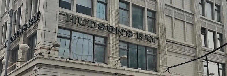 The 6 Story Hudson's Bay Company in Calgary Alberta Canada  - The 6 story Hudson's Bay Company Store is the flagship store built in Calgary Alberta Canada back in 1913 to much fan-fare. In 1929 renovations started and in 1930 the store was ready to re-open. 
The very 1st Hudson's Bay store opened in 1876, a year after Calgary was established as a fort by the North West Mounted Police.